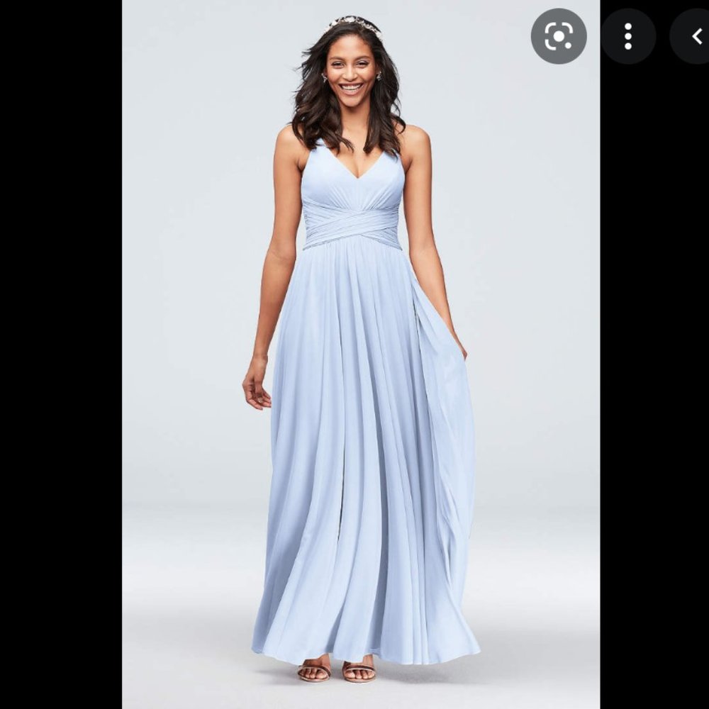 David’s Bridal Mesh Bridesmaid Dress Crisscross - Size 6